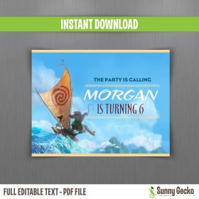 Moana Birthday Welcome Sign 